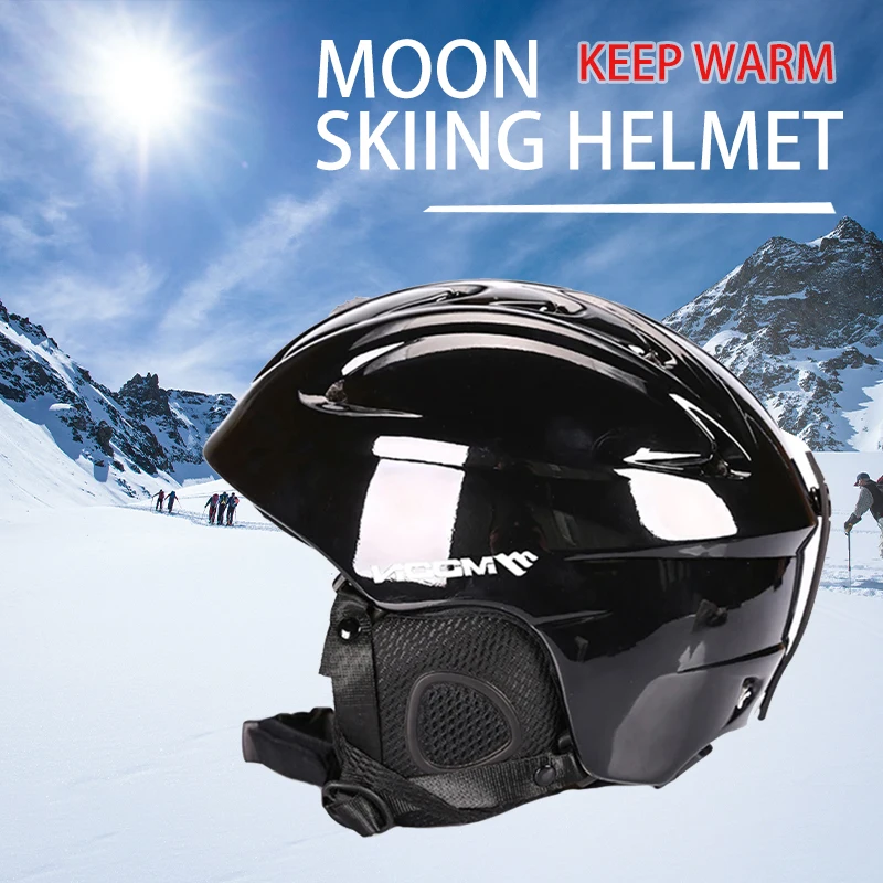 MOON Ultralight Skiing Helmets 58-61CM Hat in Mold Safety Skateboard Helmets with Remevable Ear Pad for Adult Winter Items Blake