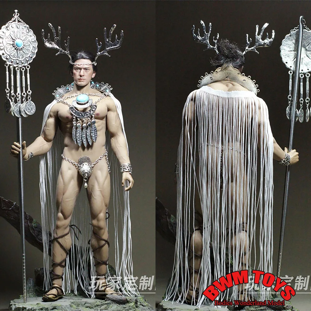 

Customized 1/6 Scale Forest Guardian Tassel Cloak Underwear Antlers Clothes Model for 12in M30 M31 M32 M33 M34 M35 Body Doll Toy