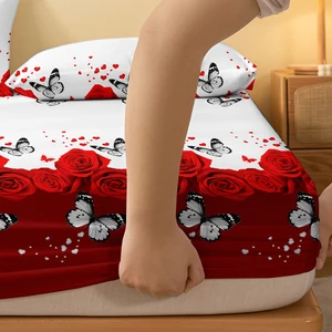 Floral and butterfly Sing standard matte sheet, printed bedroom, bed, excluding pillowcases, 1 pc 6 Main Sales Chair Mocho - №4