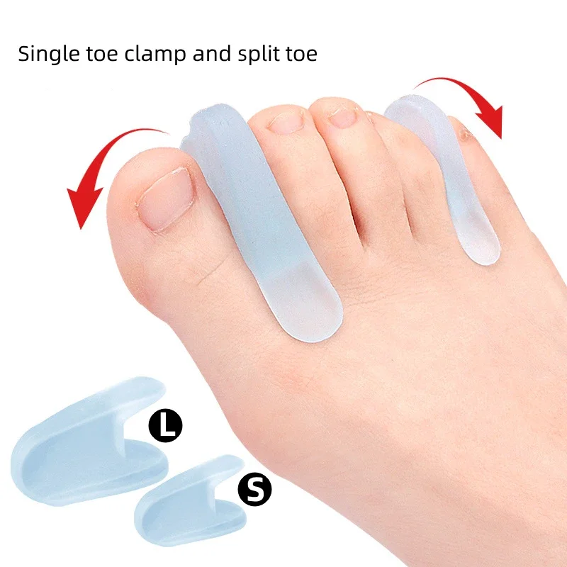 1 Pair Foot Care Tool Gel Toe Separators Hallux Valgus Bunions Adjuster Corrector Silicone Thumb Orthotics Protector Straighten