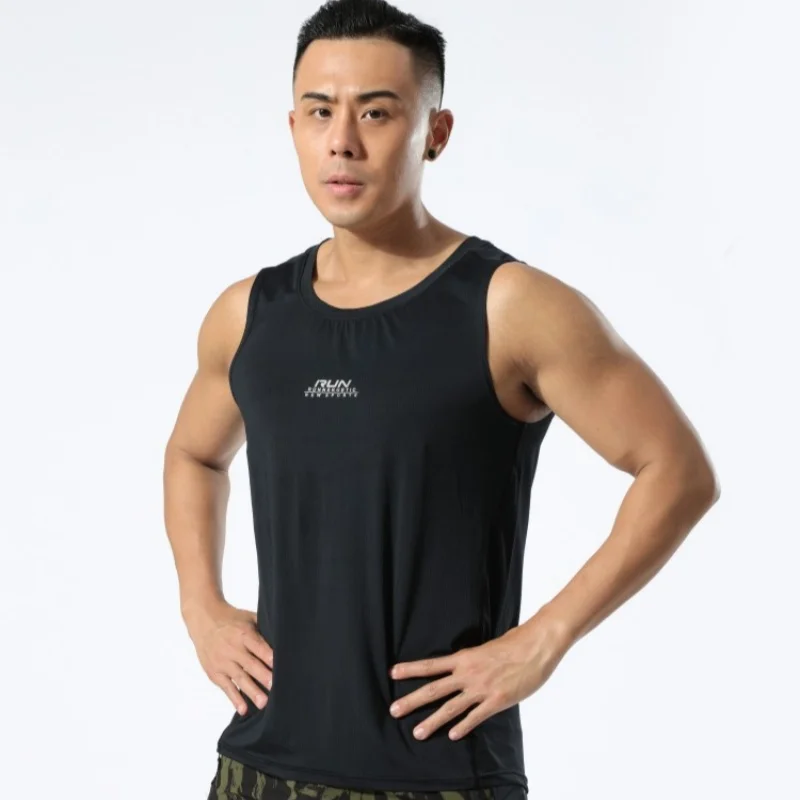 

Summer Running Men's Tank Tops Gym Vest Bodybuilding Sleeveless Shirt Quick-drying Mesh Fitness Singlets Training Sport Clothing