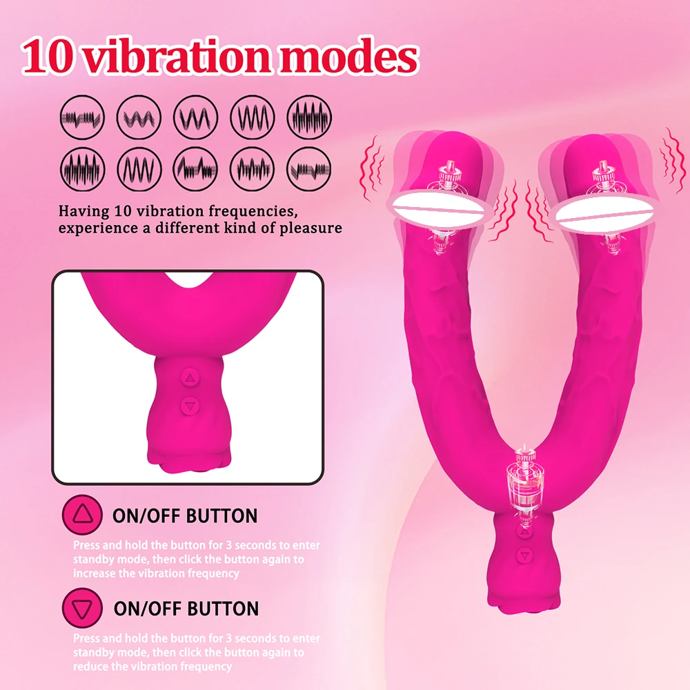 زوجين هزاز الجنس لعب الكبار للنساء المهبل البظر تحفيز مزدوجة نهاية هزاز G-بقعة الشرج تدليك الإناث الاستمناء #3