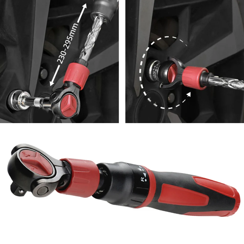 

Telescopic Ratchet Socket Wrench 3/8in Drive Flexible Head Extendable Handle from 230mm to 295mm for Increased Leverage tools