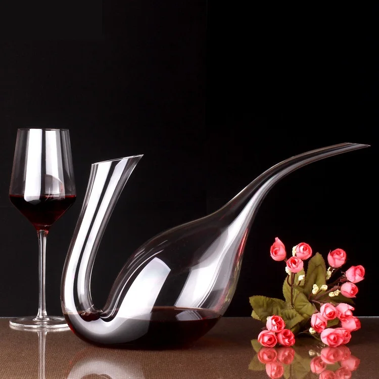 

1500ML Mouth Blown Crystal Glass Chicken Wine Decanter Handmade Red Pitcher Aerator Barware Drinking Vessel Ornament