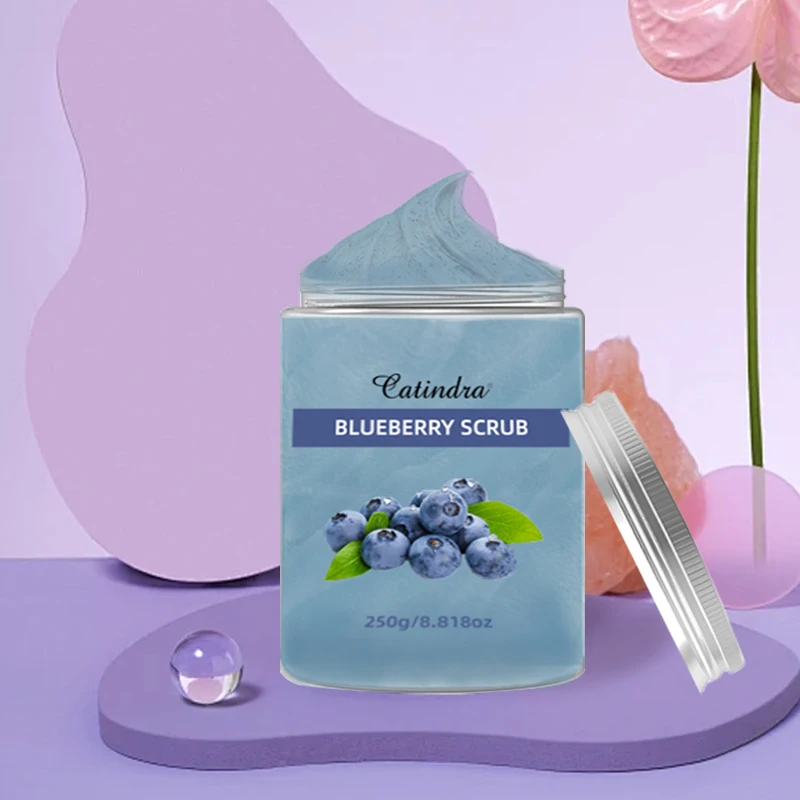 Catindra Blueberry Body Scrub Cleansing Exfoliator Removes Dark Spots Melanin Moisturizing Skin Care Exfoliating Scrubs