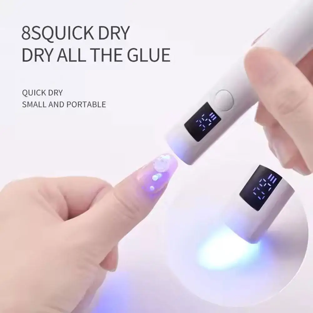 Rechargeable Portable Mini UV LED Nail Lamp With LED Display Nail Gel Polish Curing Drying Manicure UV Light Dryer