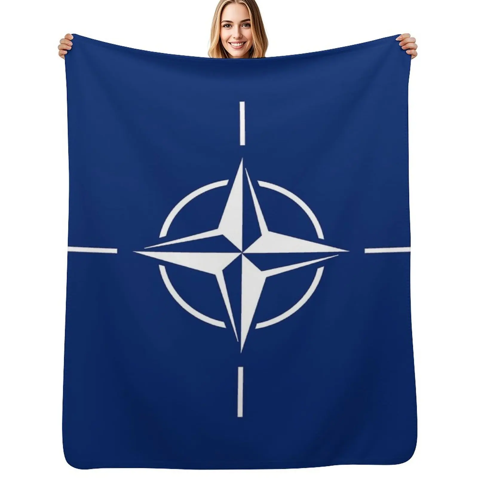 NATO Flag Stickers, Gifts and Products Throw Blanket Lightweight Warm Blanket for Travel Camping