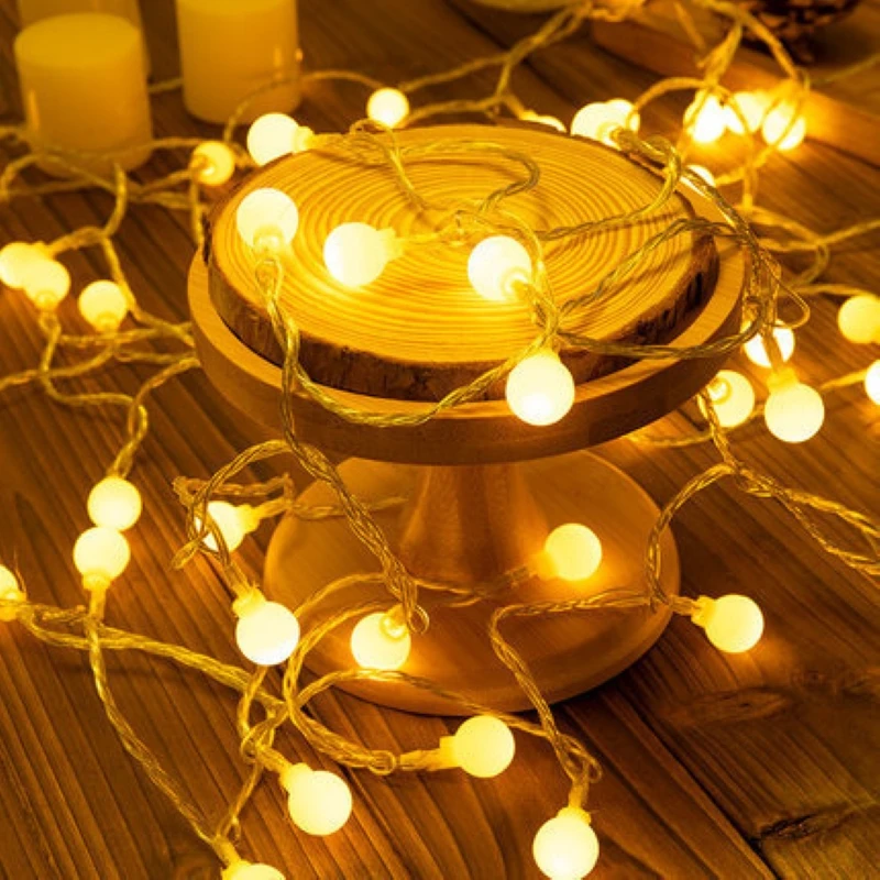 Battery Power Ball LED String Lights Garland Lamps Waterproof Outdoor Wedding Garden Fairy Lights Christmas Decor For Home Party