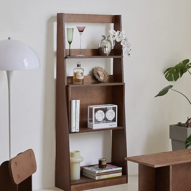 

Напольная полка из массива дерева, средневековая настенная полка для хранения, корейская книжная полка для журналов в стиле Ins, многослойная доска