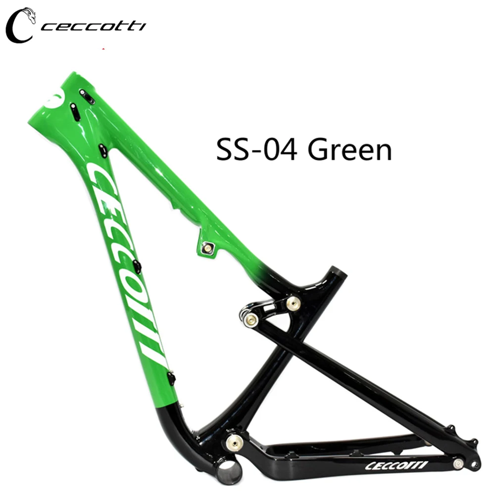 CECCOTTI-Full Suspension MTB Frame, Carbon Bicycle Frame, 27.5er, 16.5 in, Bike Frameset