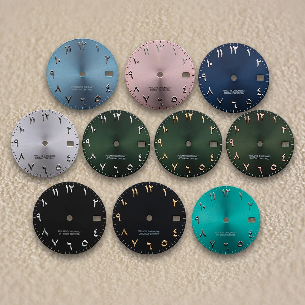 

28.5mm S Logo Arab Dial Fit NH35/NH36/4R/7S Japanese Movement High-Quality Sunray Dial Watch Modified Accessories