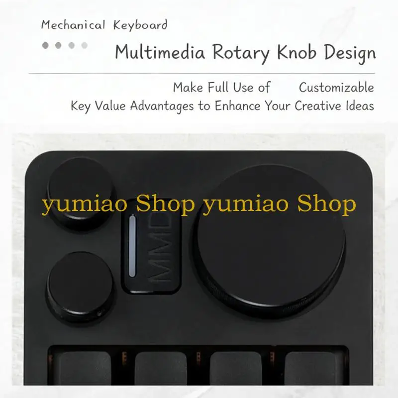 587B Three Knob Mini Keyboard For Auditory Video Professional Featuring 16 Keys For Voice Brightness Adjustment And Macros