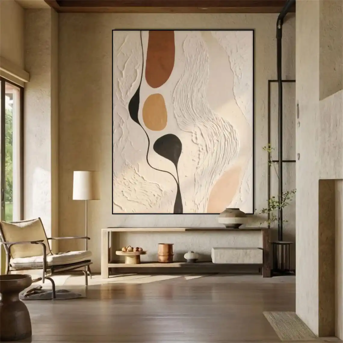 

Abstract Brown Wall Art Beige Acrylic Canvas Art Wabi Sabi Large Wall Art Neutral Minimalist Handmade Texture Painting Boho Art