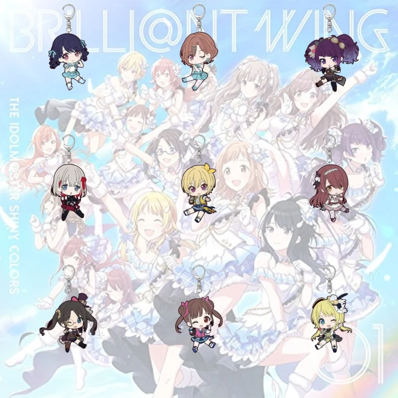 

THE IDOLM@STER SHINY COLORS Anime Accessories Acrylic Keychain Pendant Bag Car Keychain Cell phone Pendant Firend Gifts