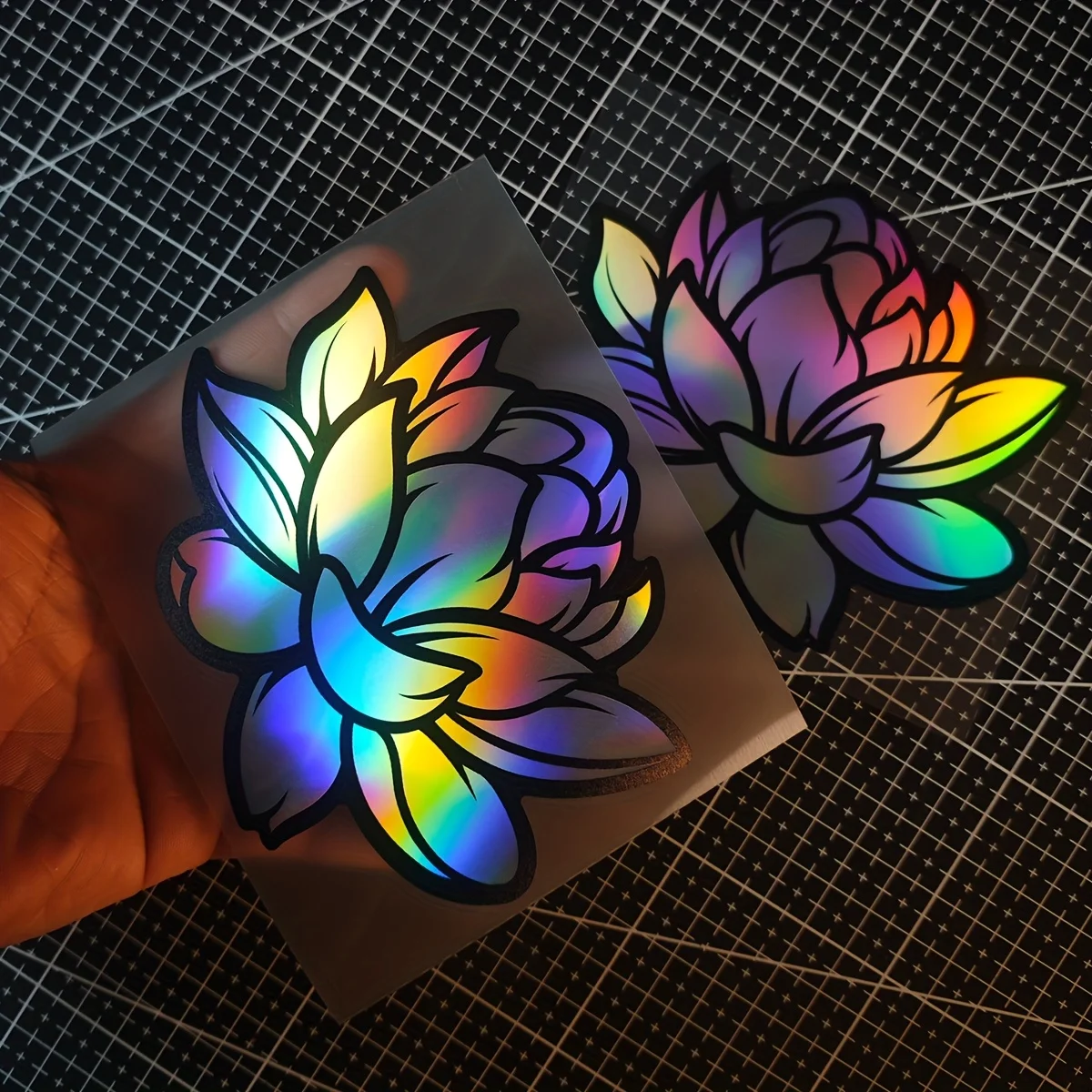 Lotus Flower Sticker Japanese JDM Style Laser Engraved Vinyl Decal Car Window Motorcycle Bumper Decoration 2pcs