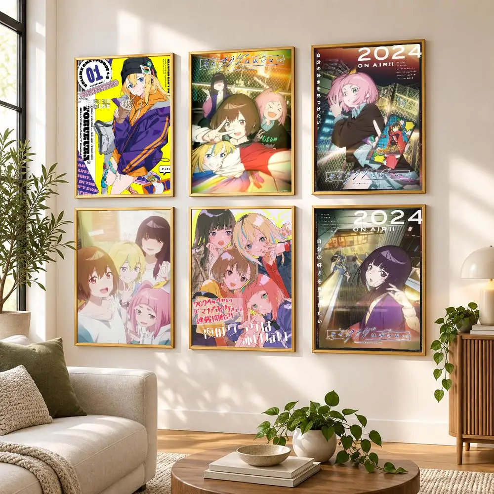 Jellyfish Cant Swim in the Night Poster HD art sticky wall waterproof home living room bedroom bar aesthetic decoration