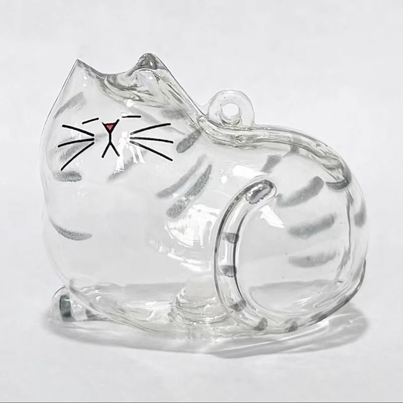 猫の毛を使った手作り人形キーホルダー（メモリアルコンテナ付き）