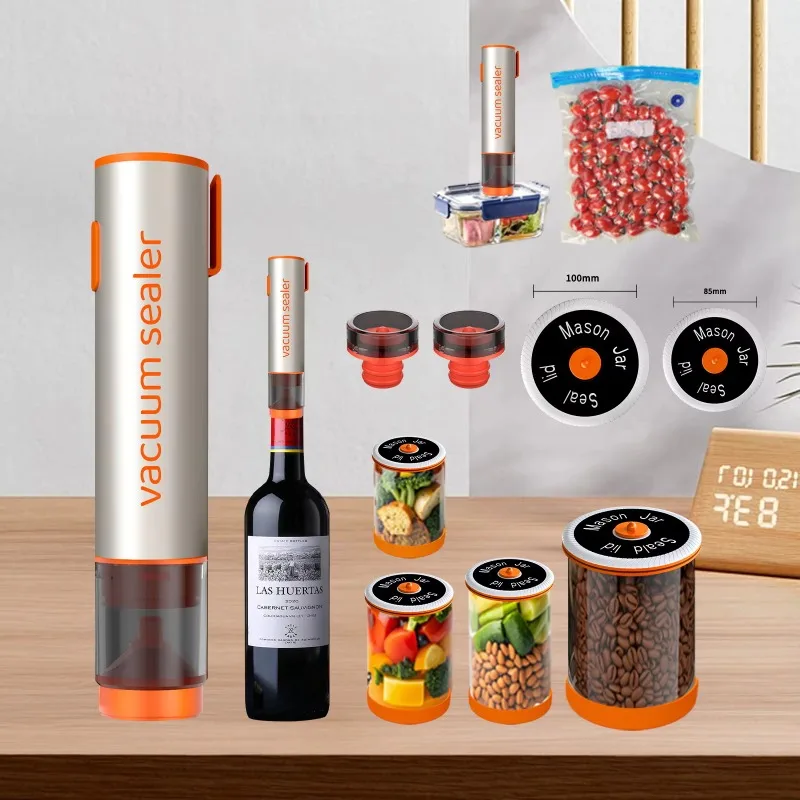Sellador al vacío de Metal multifuncional, la mejor máquina de conservación del hogar para tarros de albañil, sellador manual de alimentos