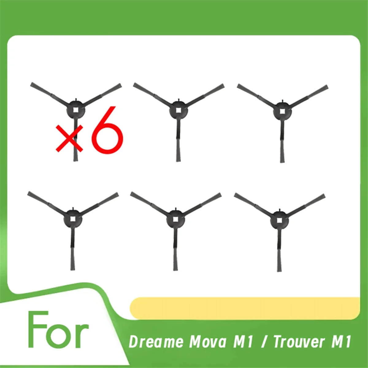 6 Pcs Side Brush for Dreame Mova M1 / Trouver M1 Cleaner Parts Replacement