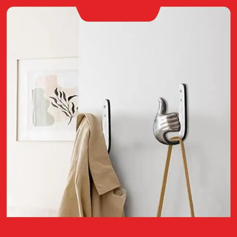 

A32HOT-Thumb Wall Hook Metal Multifunctional Hand Hook Wall-Mounted Hanger Home Storage For Hats, Scarves, Bags And Keys