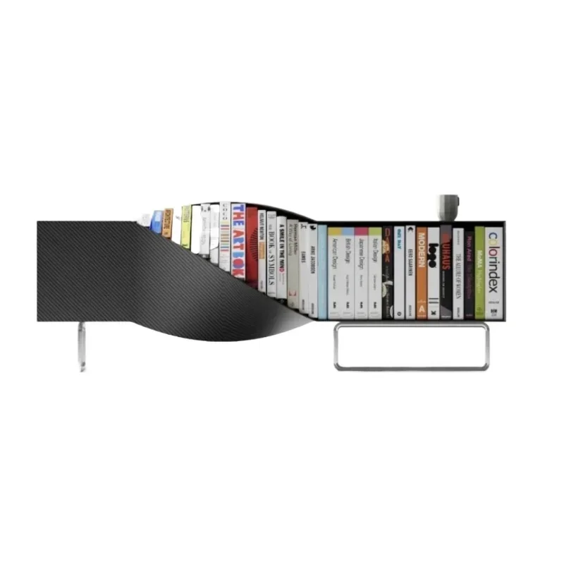 Modern simple small apartment, Nordic creative metal rectangular bookshelf, TV storage cabinet