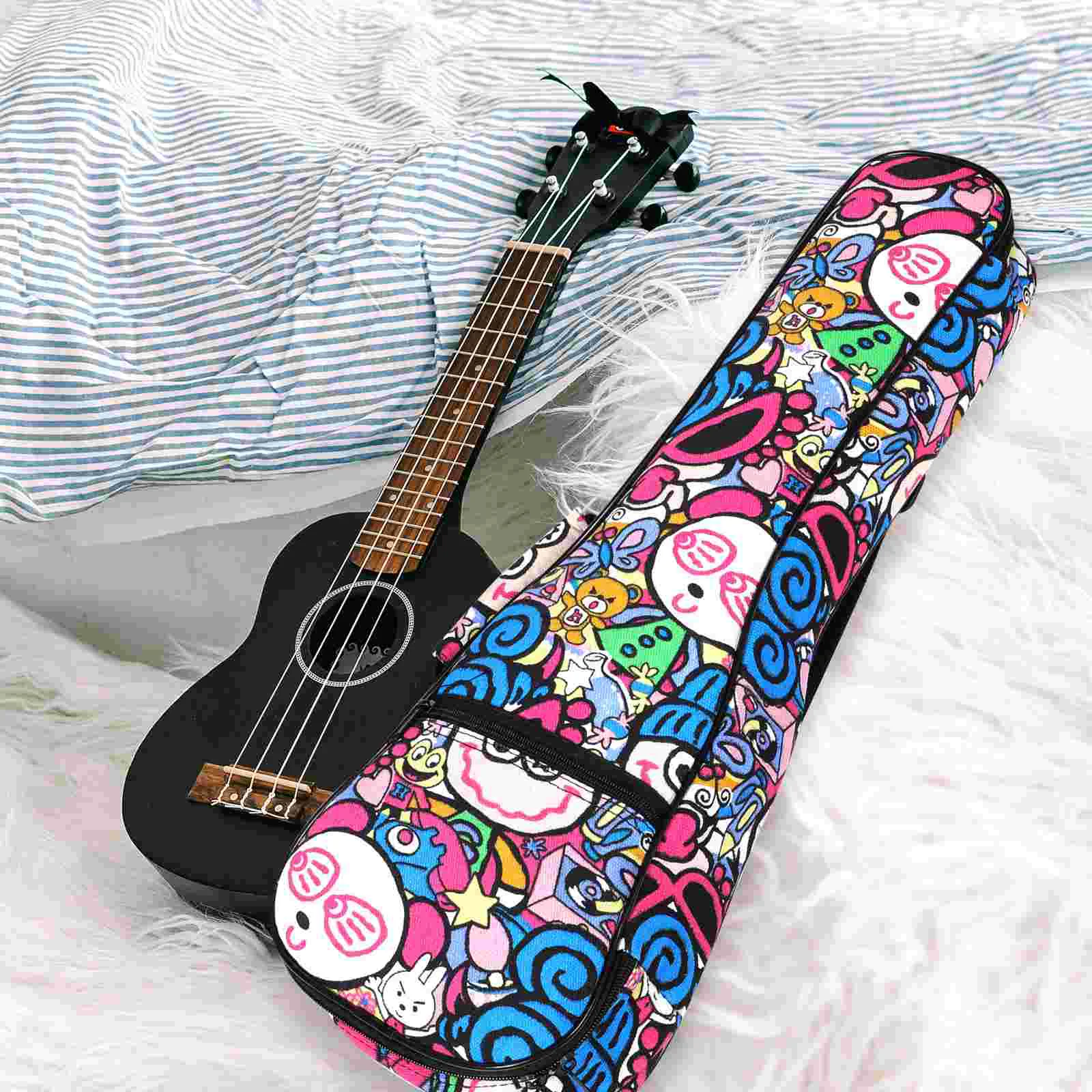 Portable Guitar Bag Carrying Ukulele Container Practical Storage Tote Acoustic Cases Strap