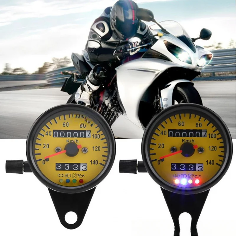 

Xinyuan 400 Ranger Tianjun 6cm Retro Motorcycle Modified Dual Odometer Speedometer 140kmh CG125 Four Lights