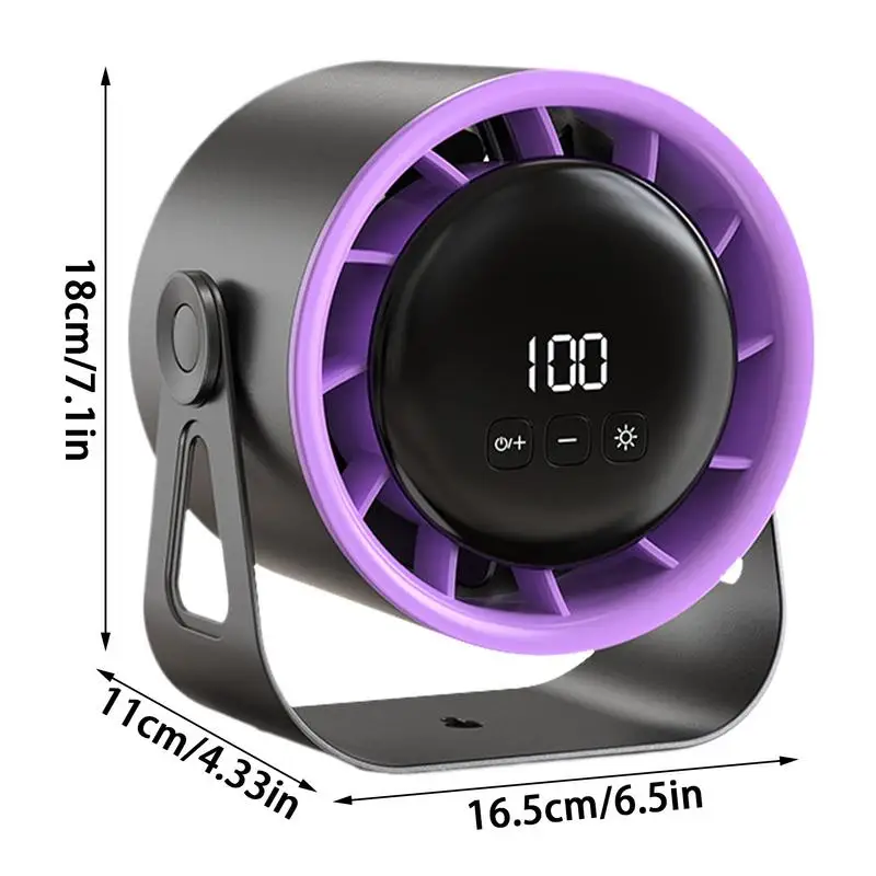 高速クリップオンファン、100スピード小型デスクファン、6インチデジタルスクリーン、4000mah、旅行用タービンエアメーカーデバイス