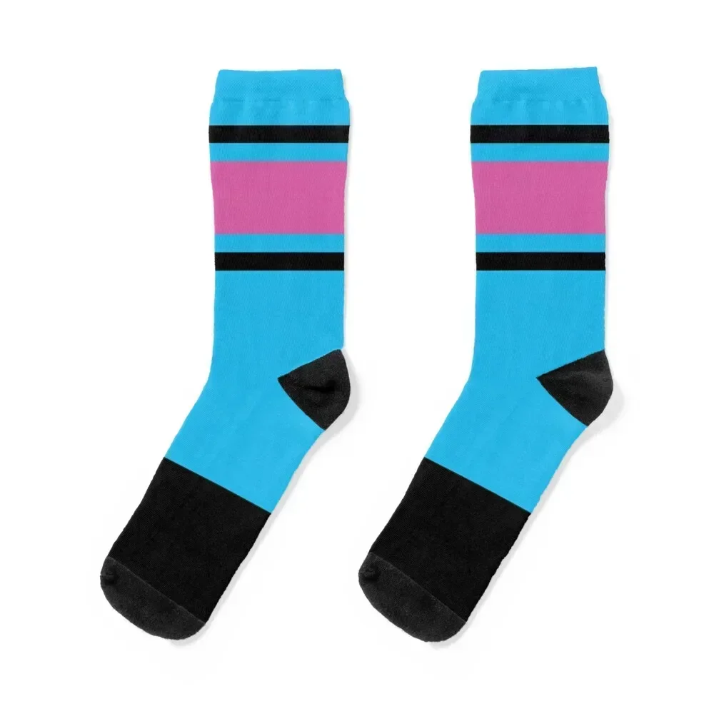 Blue, Black, & Pink Power Stripe Socks custom sports christmass gift Thermal man winter Girl'S Socks Men's