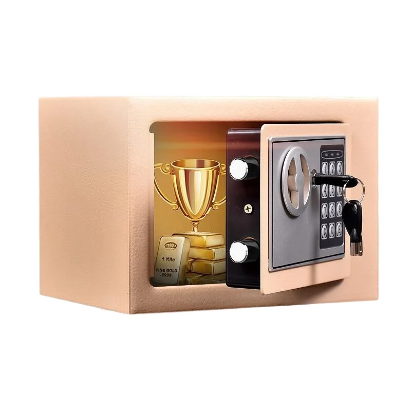 

Сейф Противоугонный электронный сейф с паролем Золотой маленький 23 см * 17 см * 17