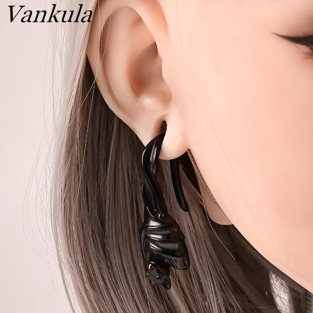 

Vankula 10pcs New Bats Head Ear Weight Piercing Earring Stainless Steel Hanger Gauges Expanders Stretchers Body Jewelry