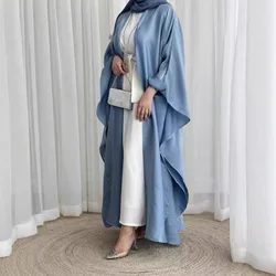 Eid Muslim Women Two Piece Set Dresses Jalabiya Ramadan Morocco Dubai Open Abayas Suit Kaftan Islam Vestidos Arab Cardigan Robe