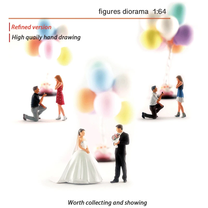 

Resin 1/64 Propose Marriage Miniature Figure Model Props Creative Photography Display Collection Decoration Craft Toys Miniatura
