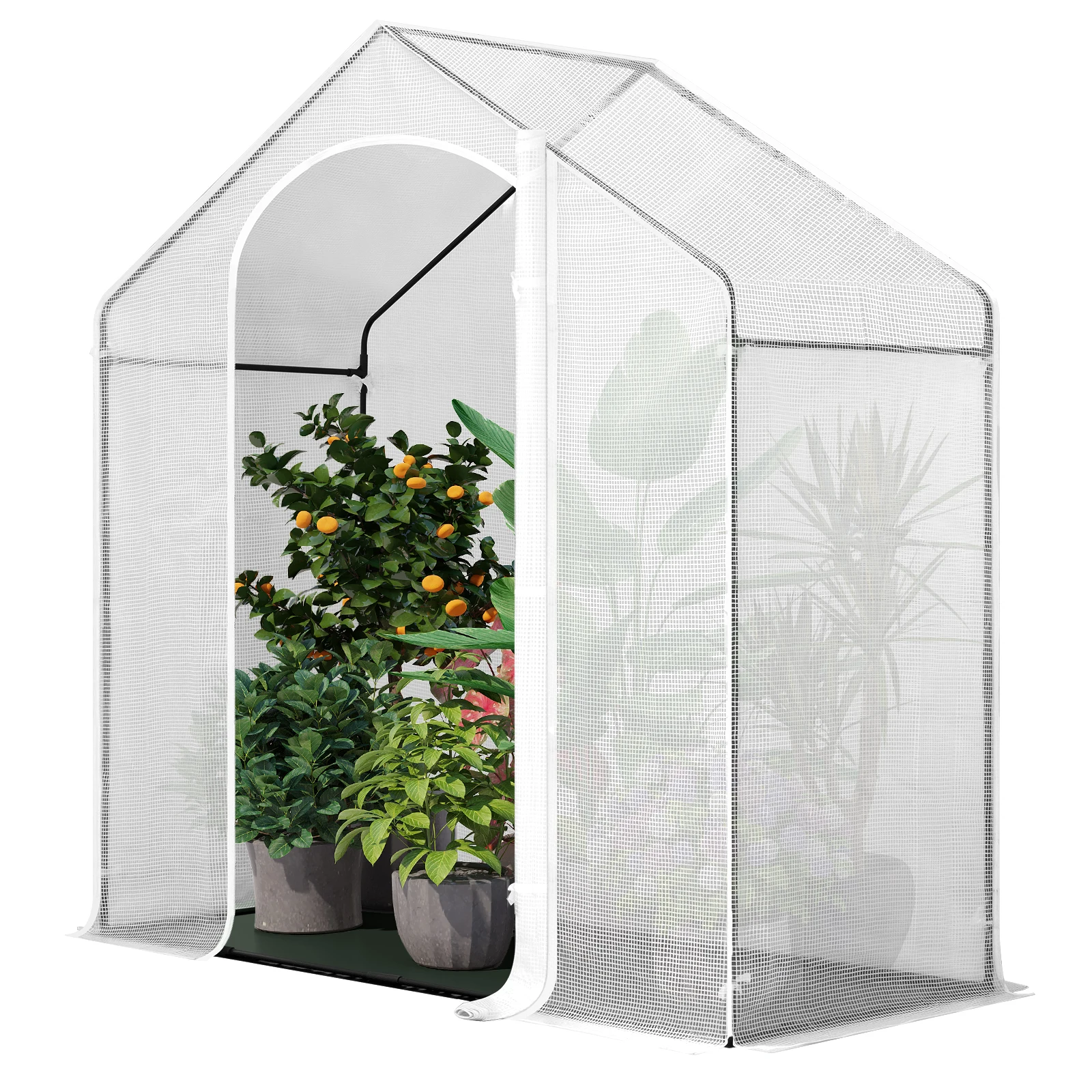 WOLTU 200x80x200cm Gewächshaus-Folie Tomaten-Winterzelt mit Tür 2 Fenster Warmes Gewächshaus für Gemüse Kletterpflanzen Garten