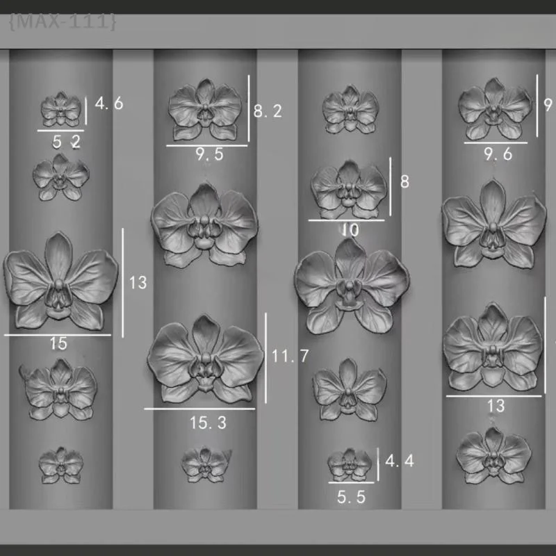 【F-MAX111】3D Phalaenopsis Blumen Silikon Nagelform - DIY Schmetterlingsorchideen-Design Maniküre-Vorlage Schnitzwerkzeug für Nagelkunst
