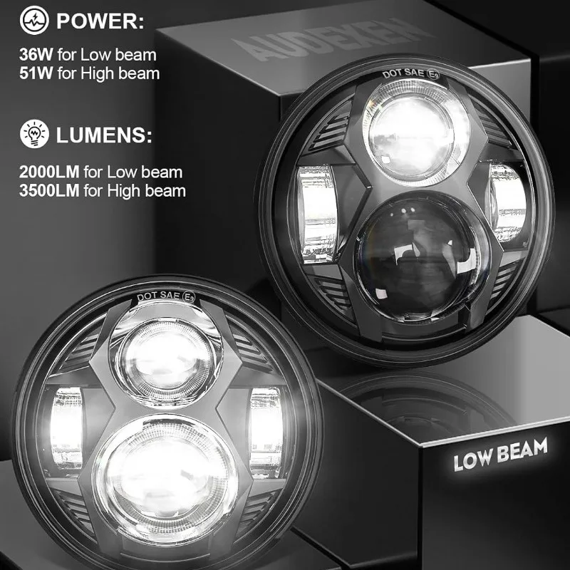 5.75 Inch Round Led Headlight 51W 5-3/4\