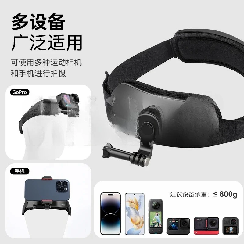 CM027 Head Mount for Action 5/4 & Pocket 3 - First Person POV Headband for GoPro/Vlog Shooting