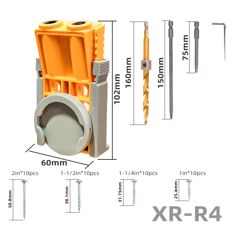 Xk-R4 Diagonal Hole Locator Diagonal Hole Opener Woodworking Hole Puncher Wood Board Splicing Drilling Locator