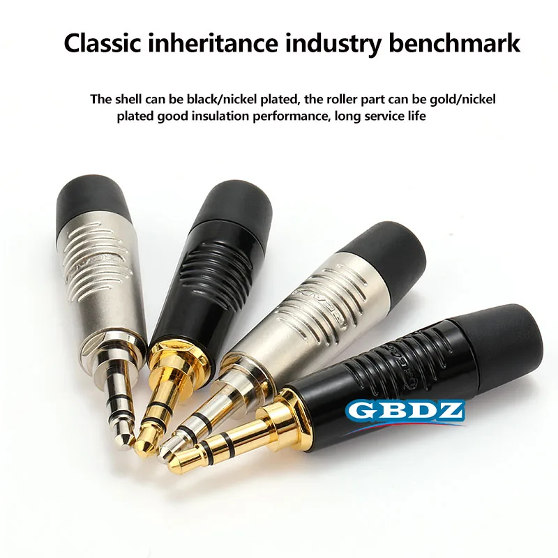 REAN Black Shell Gold-plated/Silver Welding Plug RTP3C-B Small 3 Core 3.5mm Stereo Headphone Audio Amplifier Device Connection