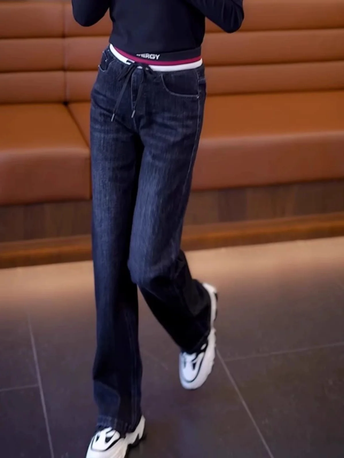 

High Waist Wide Leg Denim Jeans Women's Spring Autumn Loose Fit Straight Cut Slimming Small Size Drapey Floor Length Pants