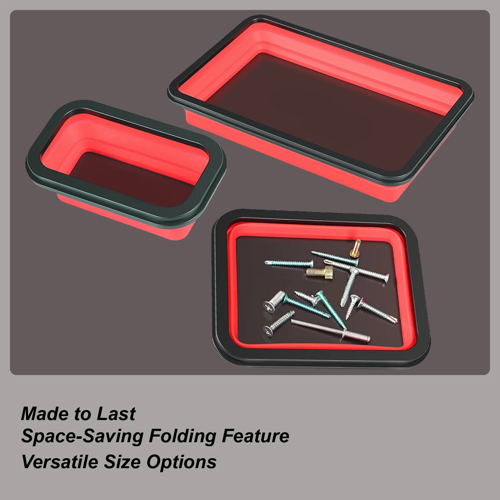 

Магнитный лоток, 3 шт., магнитные лотки для хранения деталей для механика, складной органайзер для сортировки инструментов для управления сортировкой гаек и винтов