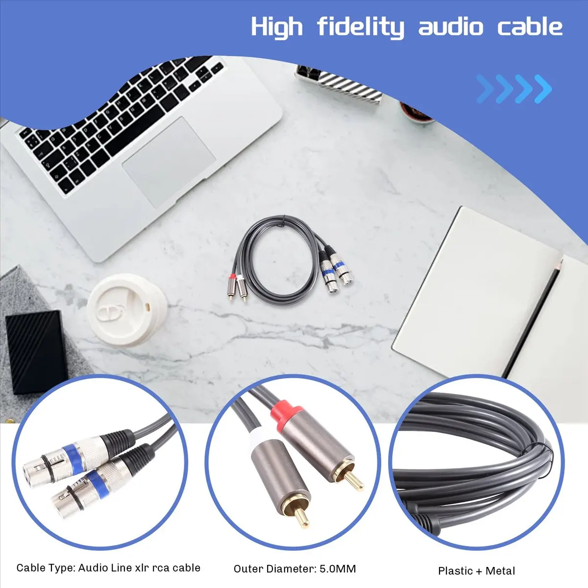 

AABFK Hi-Fi аудиокабель 2 Rca Male to Xlr 3-контактный женский усилитель микшерной консоли Dual Xlr to Dual Rca Shileded Cable 1,5 м