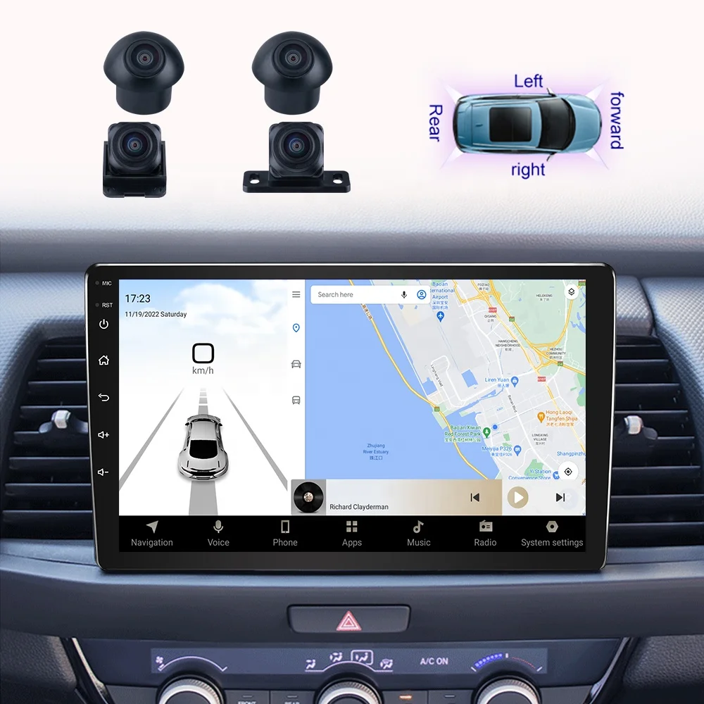 For 7/9/10 Inch Universal QLED 1280*720 Qualcomm SDM450 360DVR 4G/BT5.0 Android Auto Carplay 2 Din GPS Amplifier Portable Car