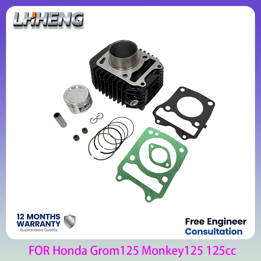 52.4mm STD Cylinder Piston Kit 125cc Motorcycle Cylinder Set for Honda Grom125 MSX125 KYZ125 OE 12191-KYZ-900 Engine Rebuild Kit