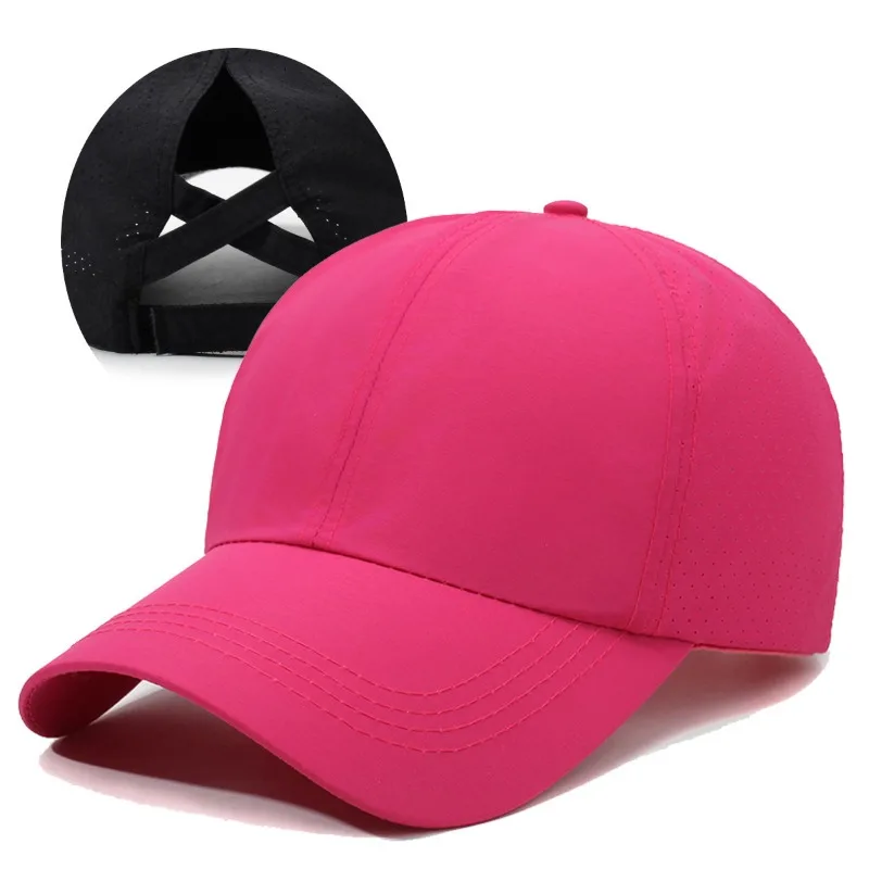 Golf Suit, Mesh Quick Drying Duckbill Cap Summer Baseball Cap,Sports and Leisure Cross Ponytail Cap