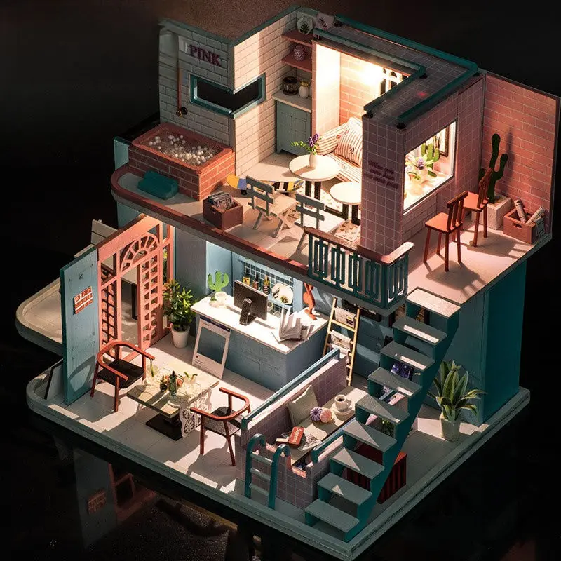 حار بيع DIY منزل اليدوية الإنترنت - لعبة تجميع نموذج المتجر الشهير هدية عيد ميلاد الإبداعية للفتيات #2