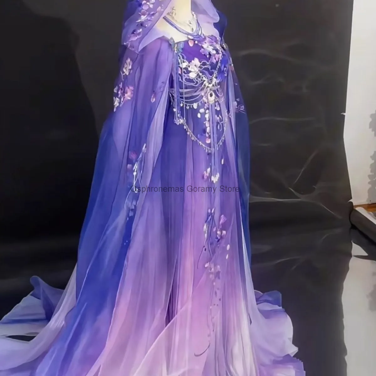 

Chinese Hanfu Dress Halloween Carnival Cosplay Costume Vintage Ancient Gradient Purple Hanfu Party Outfit Purple Hanfu Dress