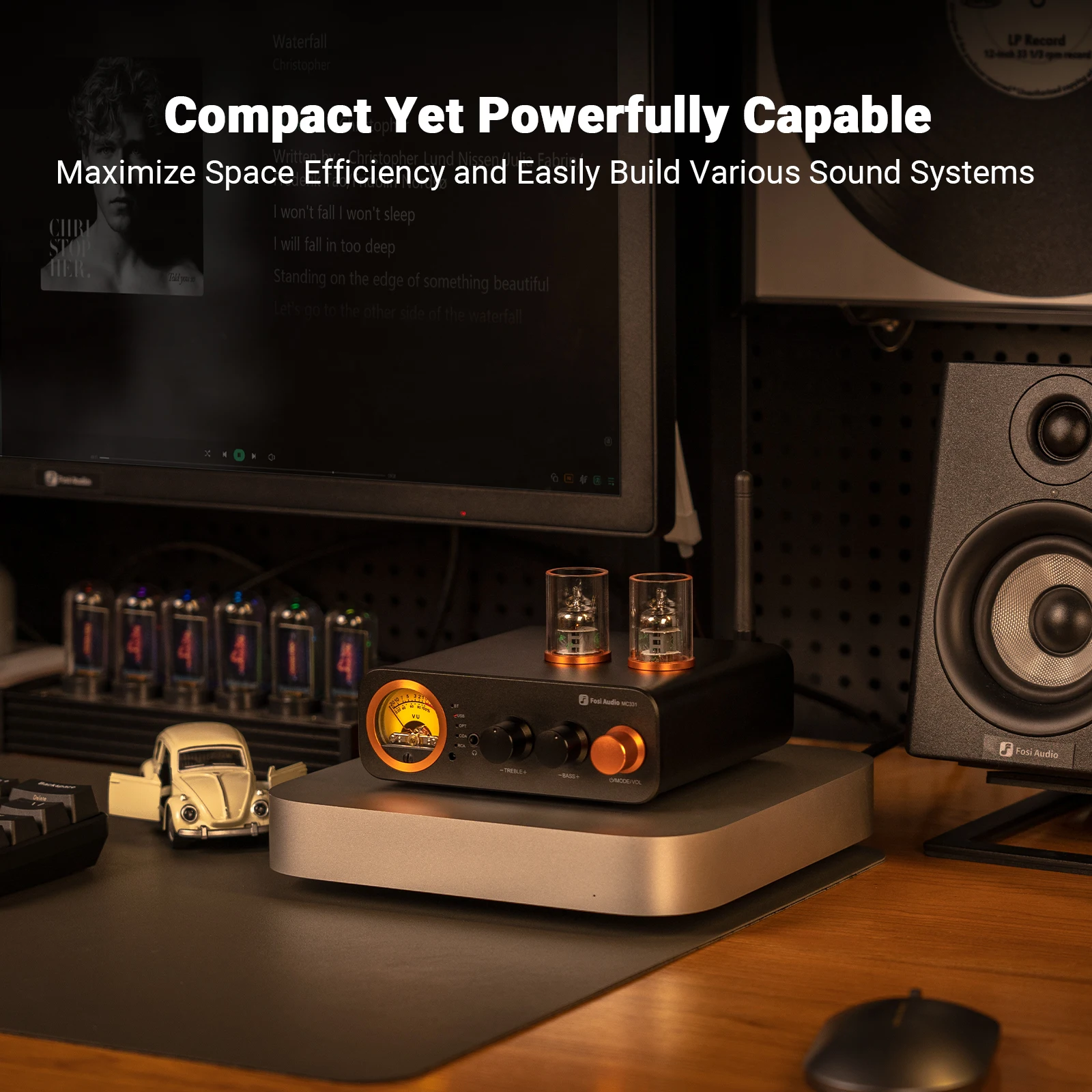 Fosi Audio MC331 2.0 قناة بلوتوث ستيريو مضخم صوت متكامل، مضخم طاقة صوت DAC صغير الكل في واحد لمكبر الصوت السلبي #3