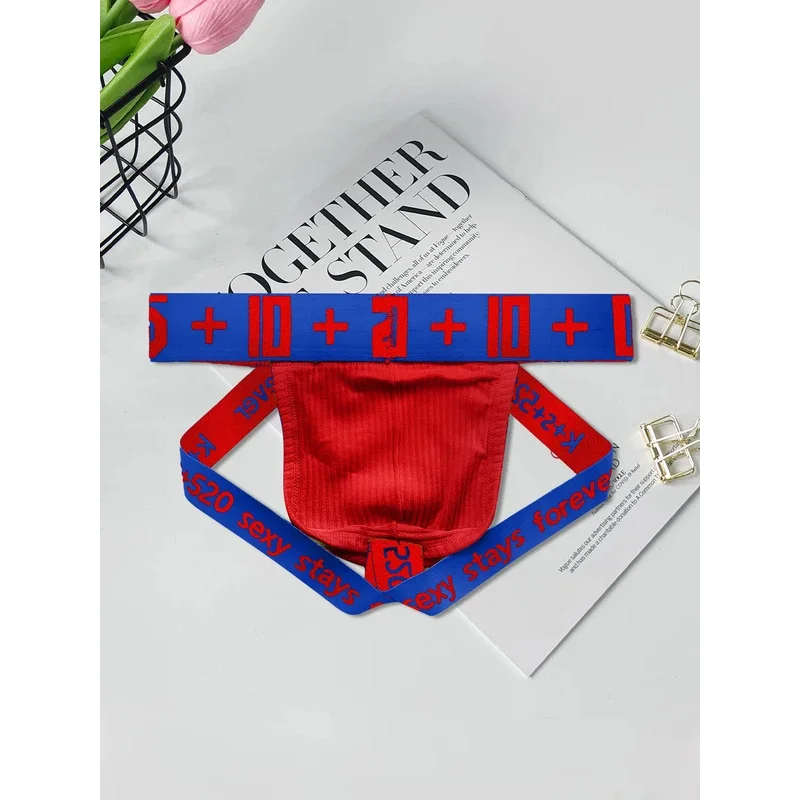 Men's Jockstrap Underwear Cotton Pouch  Thong Briefs Sexy Slip on Men's Panties