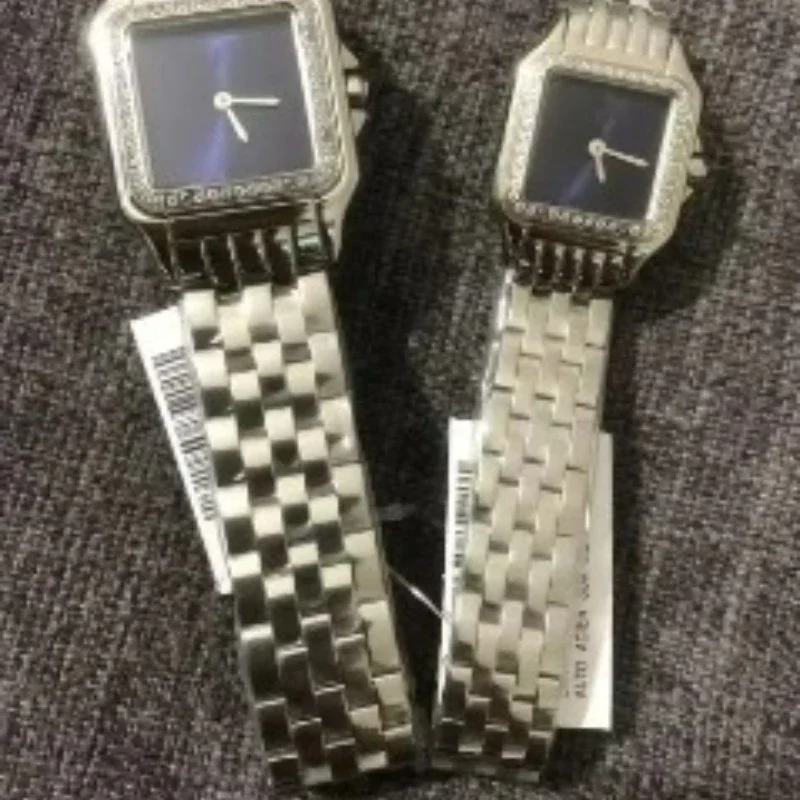 ساعة كوارتز مربعة ماسية فاخرة للنساء من الفولاذ المقاوم للصدأ باللون الذهبي مقاومة للماء وساعات يد أنيقة للسيدات